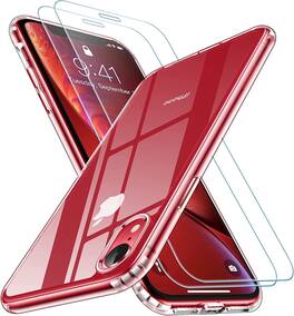 Entronix - iPhone XR Bundle - Case and 2 Tempered Glass Screen Protectors - Clear