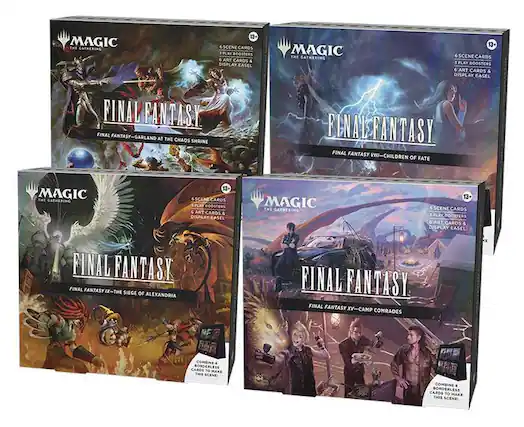 MAGIC THE GATHERING 13+ SCENE CARDS PLAY BOOSTERS ART CARDS & DISPLAY EASEL
FINAL FANTASY - GARLAND AT THE CHAOS SHRINE
FINAL FANTASY - CHILDREN OF FATE
MAGIC THE GATHERING 13+ SCENE CARDS PLAY BOOSTERS ART CARDS & DISPLAY EASEL
FINAL FANTASY IX - THE SIEGE OF ALEXANDRIA
FINAL FANTASY XV - CAMP COMRADES
FINAL FANTASY - BORDERLESS CARDS TO MAKE THIS SCENE