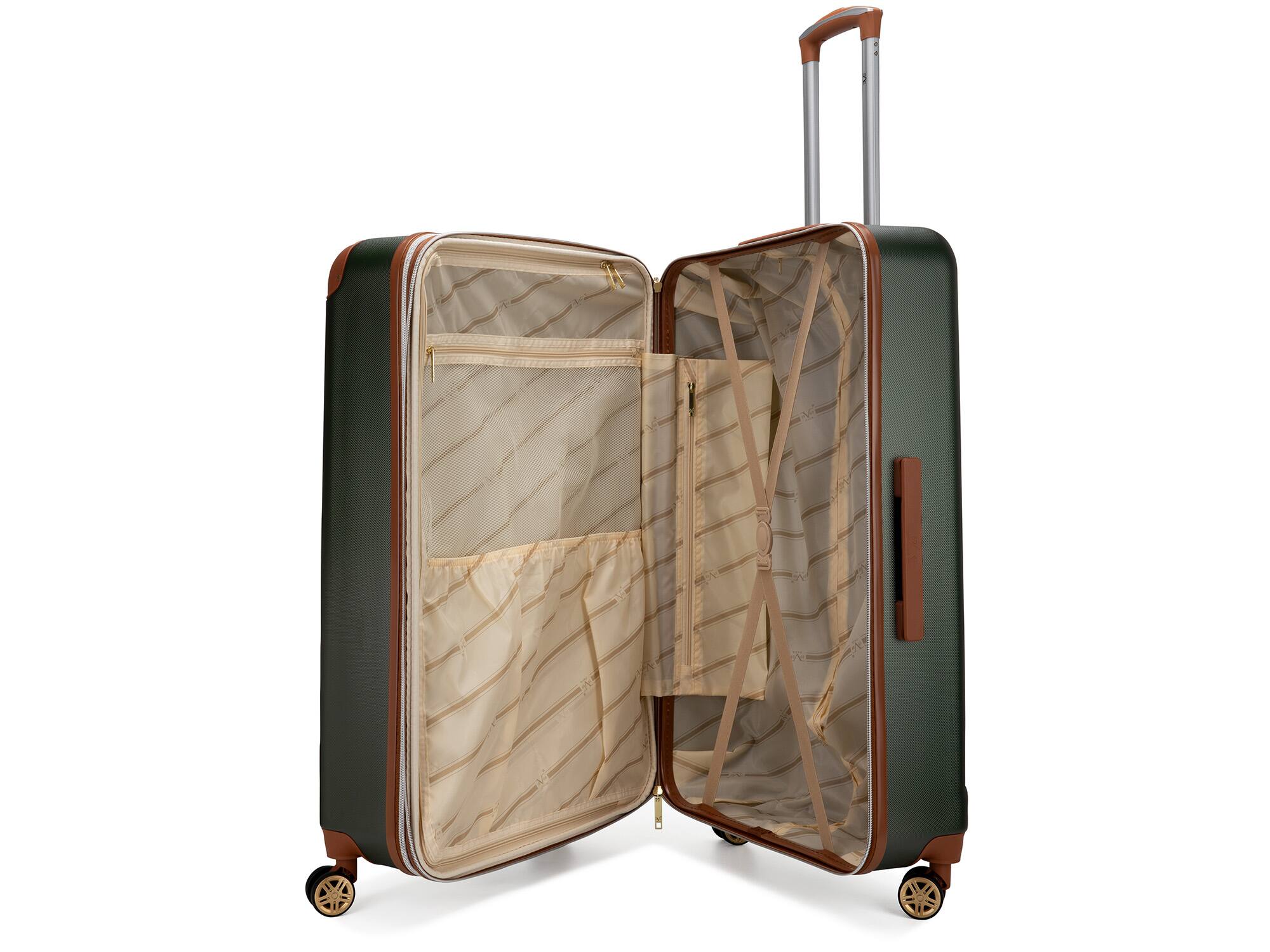 19v69 ITALIA Vintage 3 Piece Expandable Retro Spinner Luggage Set