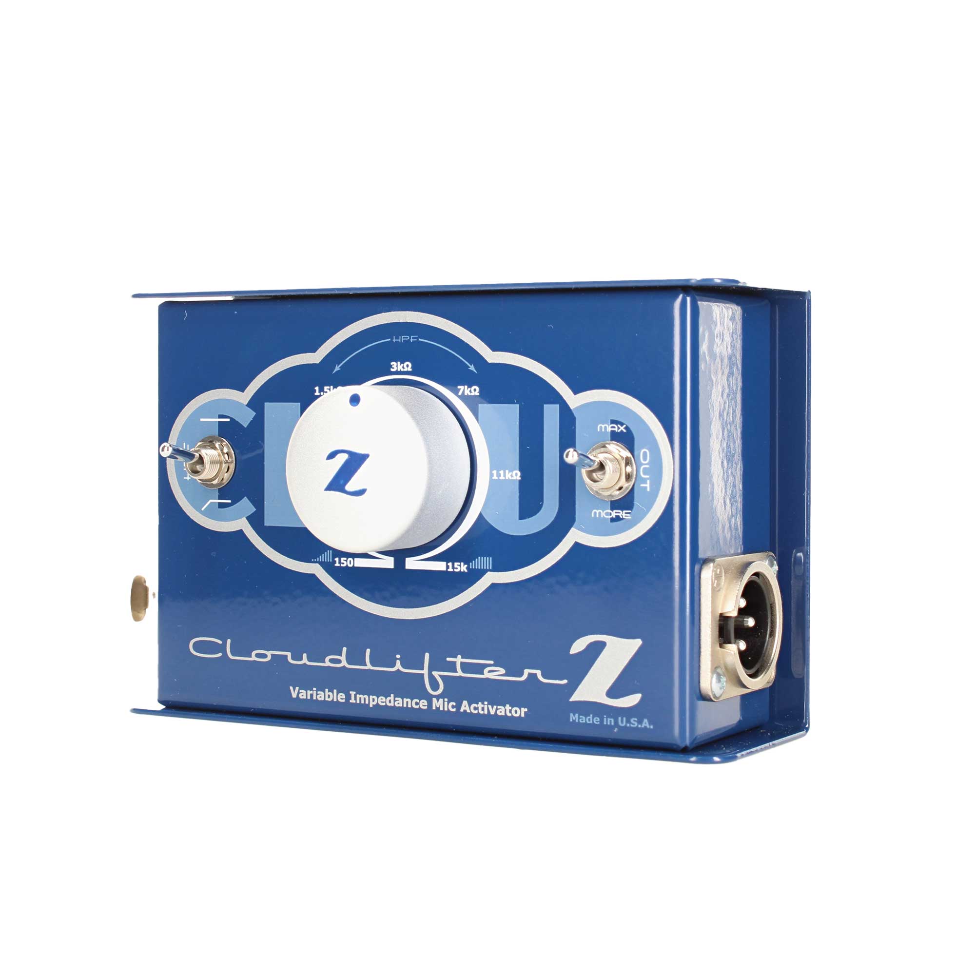 HPF 3kD 1.5k 1.7k MAX U I Z U 11k0 1 MORE OUT 150 15k Cloudlifter Variable Impedance Mic Activator Made in U.S.A.