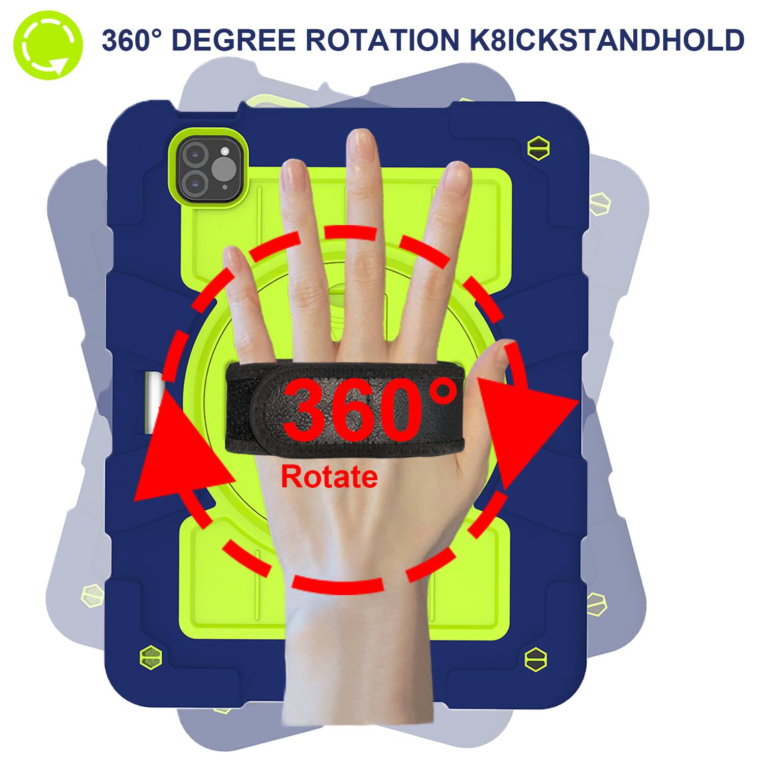 360° DEGREE ROTATION K8ICKSTANDHOLD  
360°  
Rotate