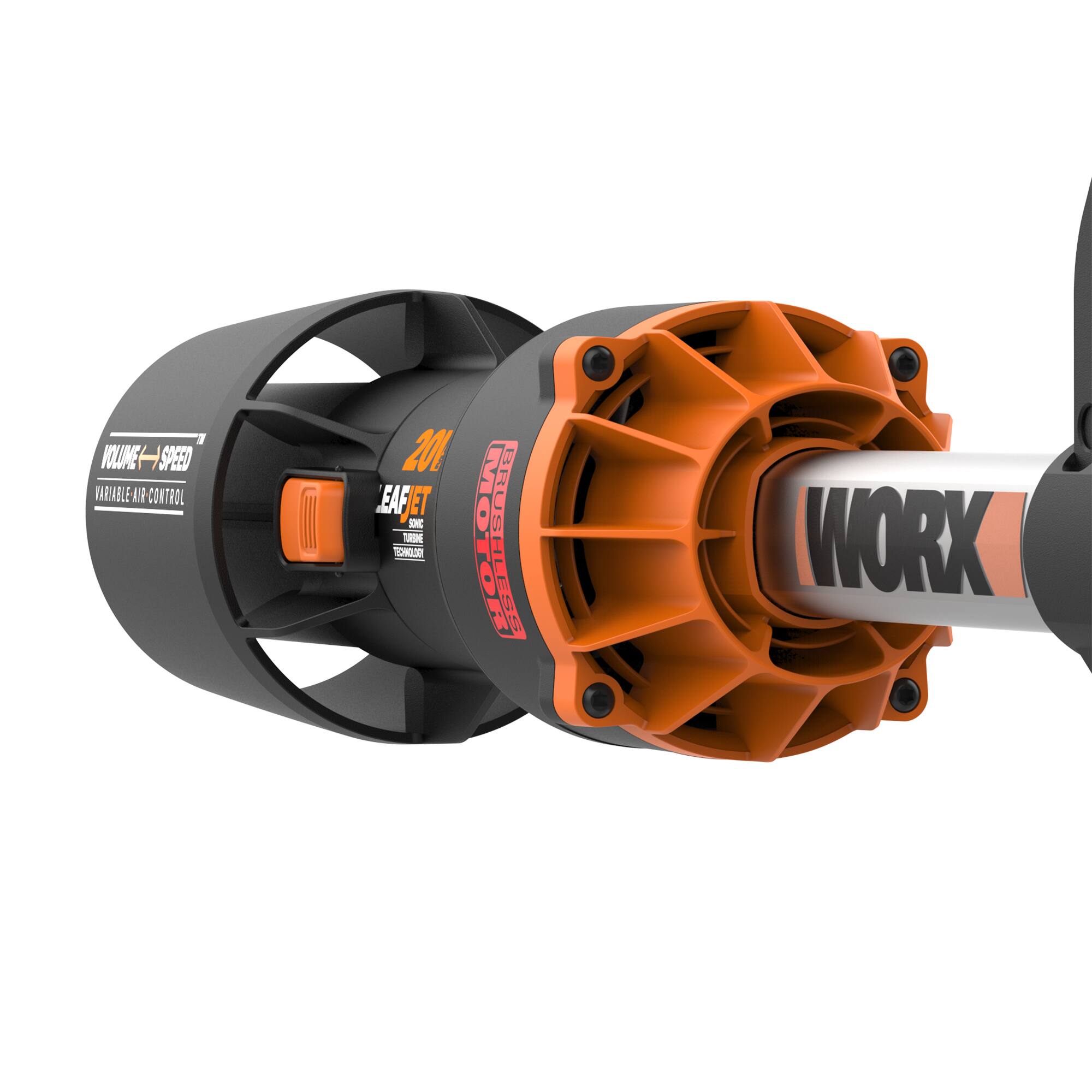 Alt View 16. WORX - WG543 20V 125MPH 410CFM Cordless Handheld Blower (1 x 4.0 Ah Battery and 1 x Charger) - Black.