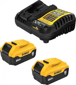 Dewalt - 20V MAX Lithium-Ion Battery 2-Pack and Charger, 5.0 Ah, Battery Starter Kit (DCB205-2c)