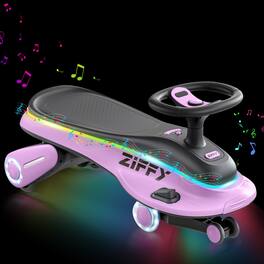 Joyfy - 45W Electric Wiggle Car for Kids Age 3+, 2-in-1 Light-Up Swing Car with 2-Speed Adjustment Rechargeable Battery, Purple