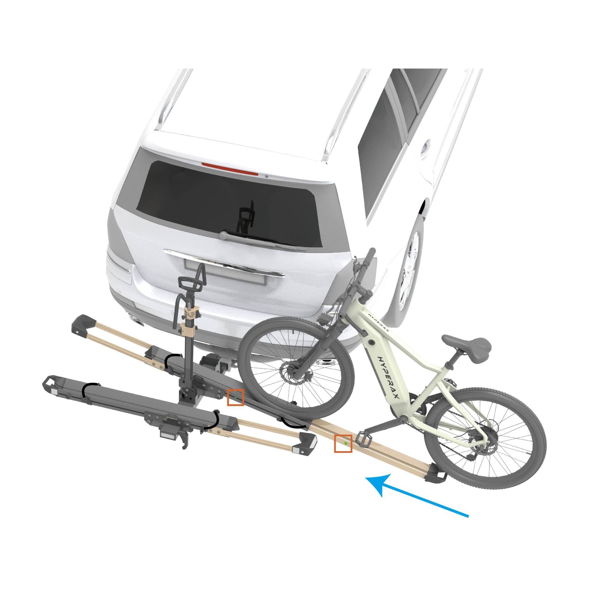 Alt View 5. Boyel Living - Volt Lift SP Bike Rack Easy Lift Ramp Steel Cable Triple Safety 2Inch Hitch - Black.