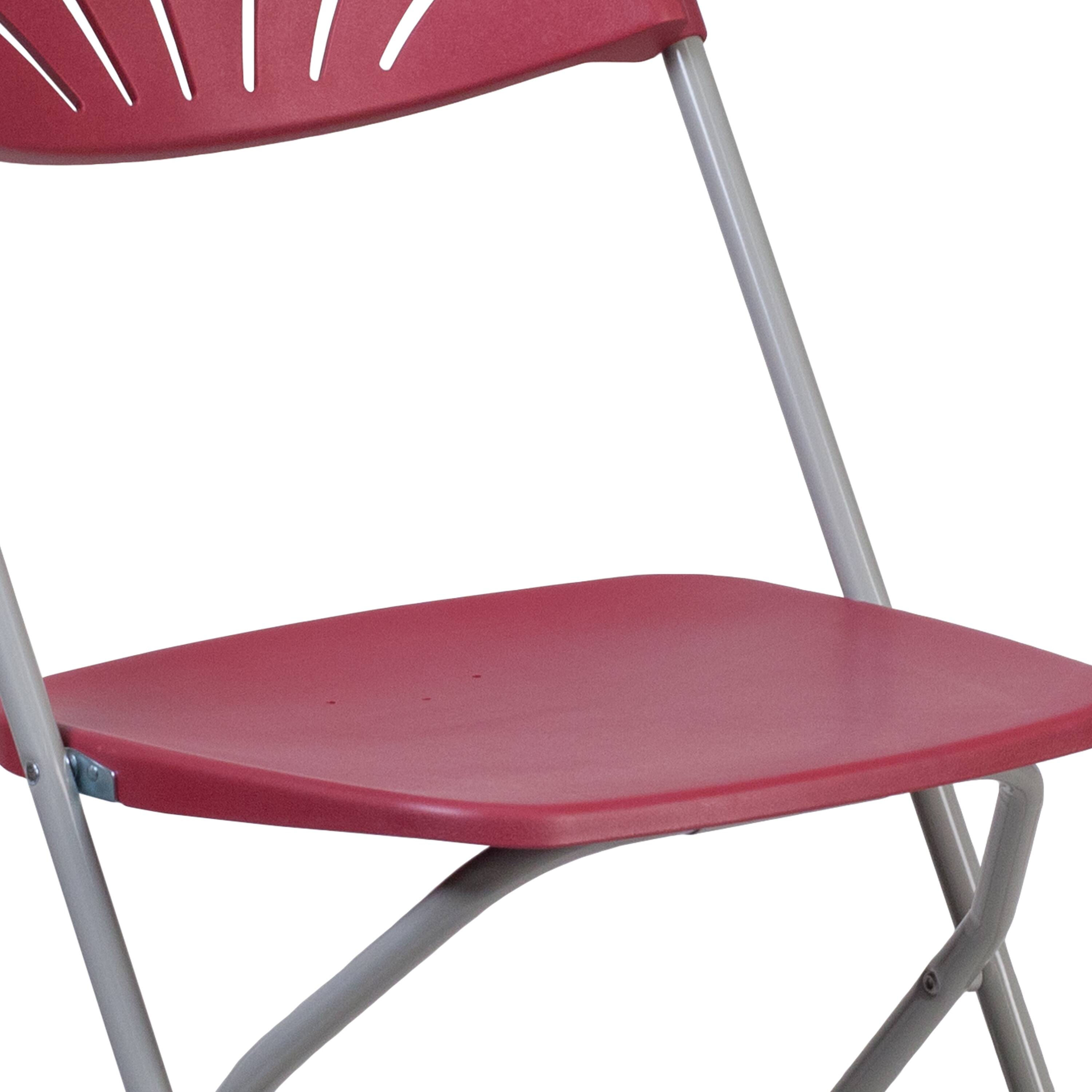 Alt View 10. Emma + Oliver - 8 Pack Wedding/Event Stackable Fan Back Plastic Folding Chair - Burgundy.