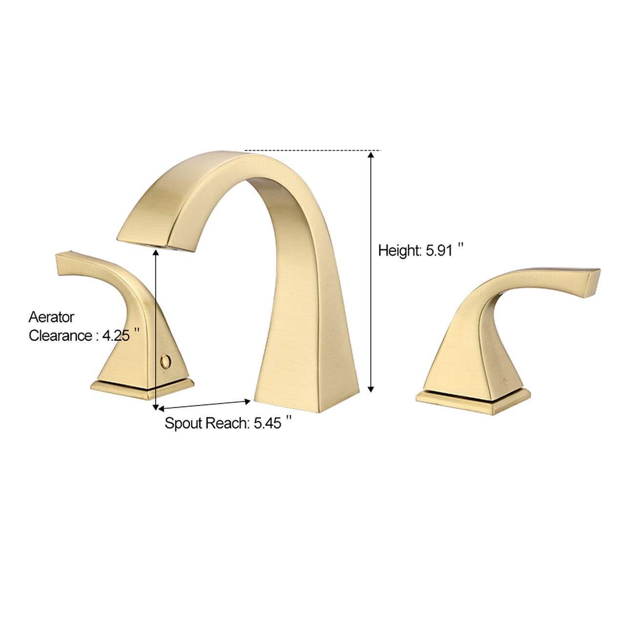 - Height: 5.91"
- Aerator Clearance: 4.25"
- Spout Reach: 5.45"