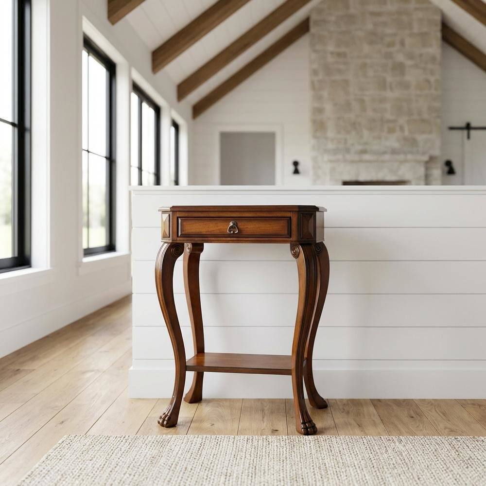 Alt View 4. Starlight Canyon Home - Traditional Console Table with Drawer for Entryway - Medium Brown.