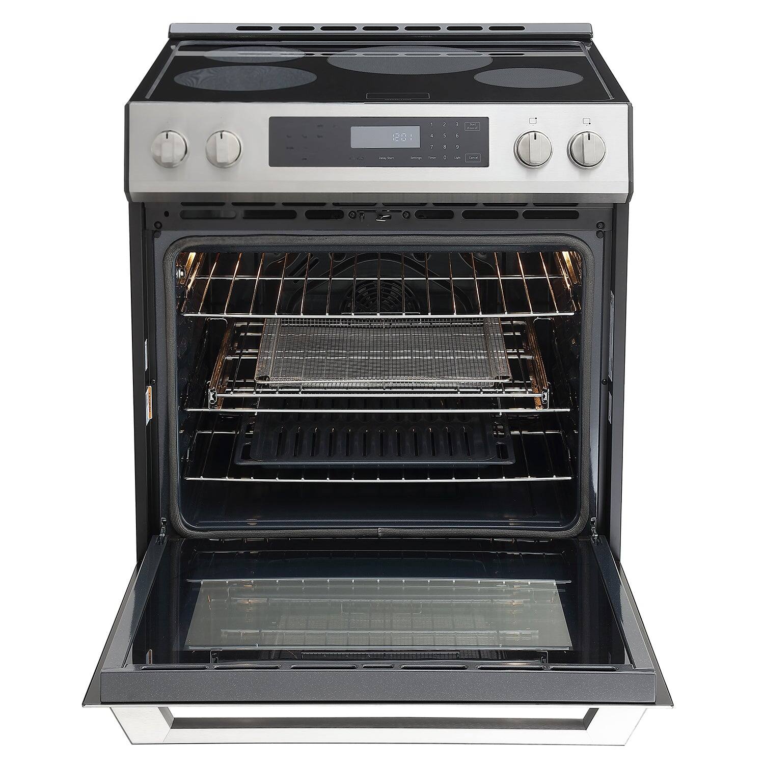 Left. Rangaire - Rangaire 30" Induction Range Self-cleaning Air Fry True Convection Oven Slide-in Stainless Steel RRI303GS - Stainless steel.