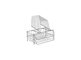 Fellowes - 72391 Double Tray with Step File, Eight Sections, Wire, 13 7/8 x 10 1/8 x 14, Black