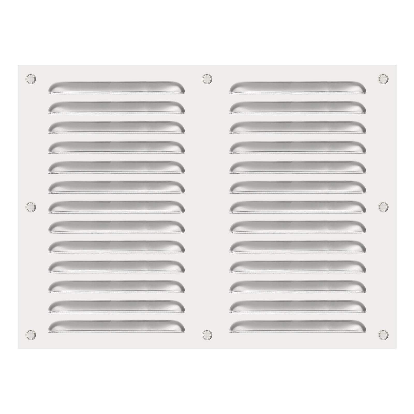 Unique Bargains - 12"x16" Stainless Steel Vent Cover, Screen Air Grille Ventilation Cover HVAC Louvered Grill Built-in Mesh for Home - Silver