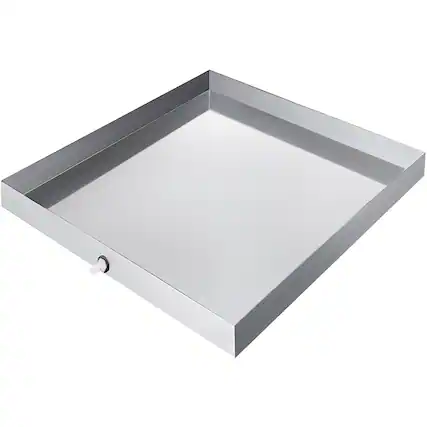 Front. VEVOR - 27 x 25 x 2.5 Inch Washing Machine Pan 304 Stainless Steel Washing Machine Drain Pan 18 GA - Sliver.