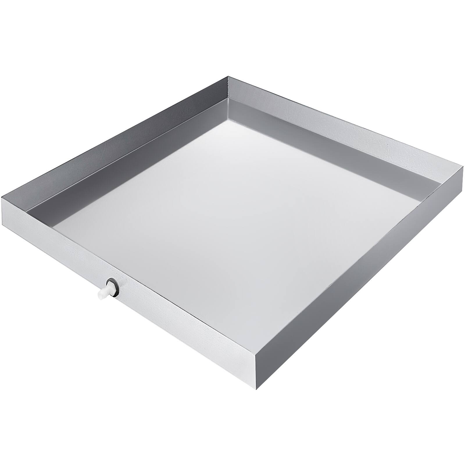 Front. VEVOR - 27 x 25 x 2.5 Inch Washing Machine Pan 304 Stainless Steel Washing Machine Drain Pan 18 GA - Sliver.