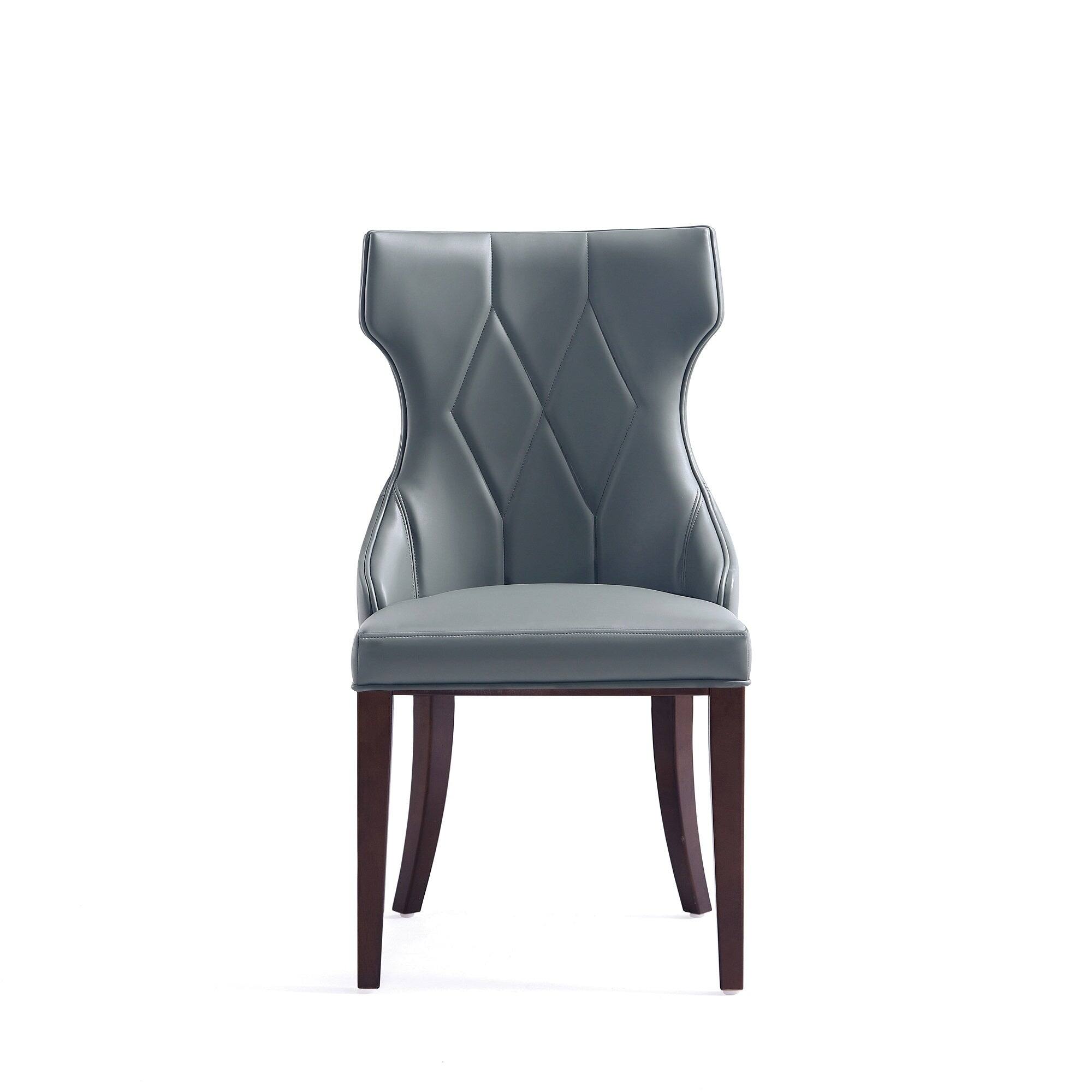 Alt View 1. Manhattan Comfort - Reine Traditional Wood Upholstered Dining Chair - Set of 4 - Gray.