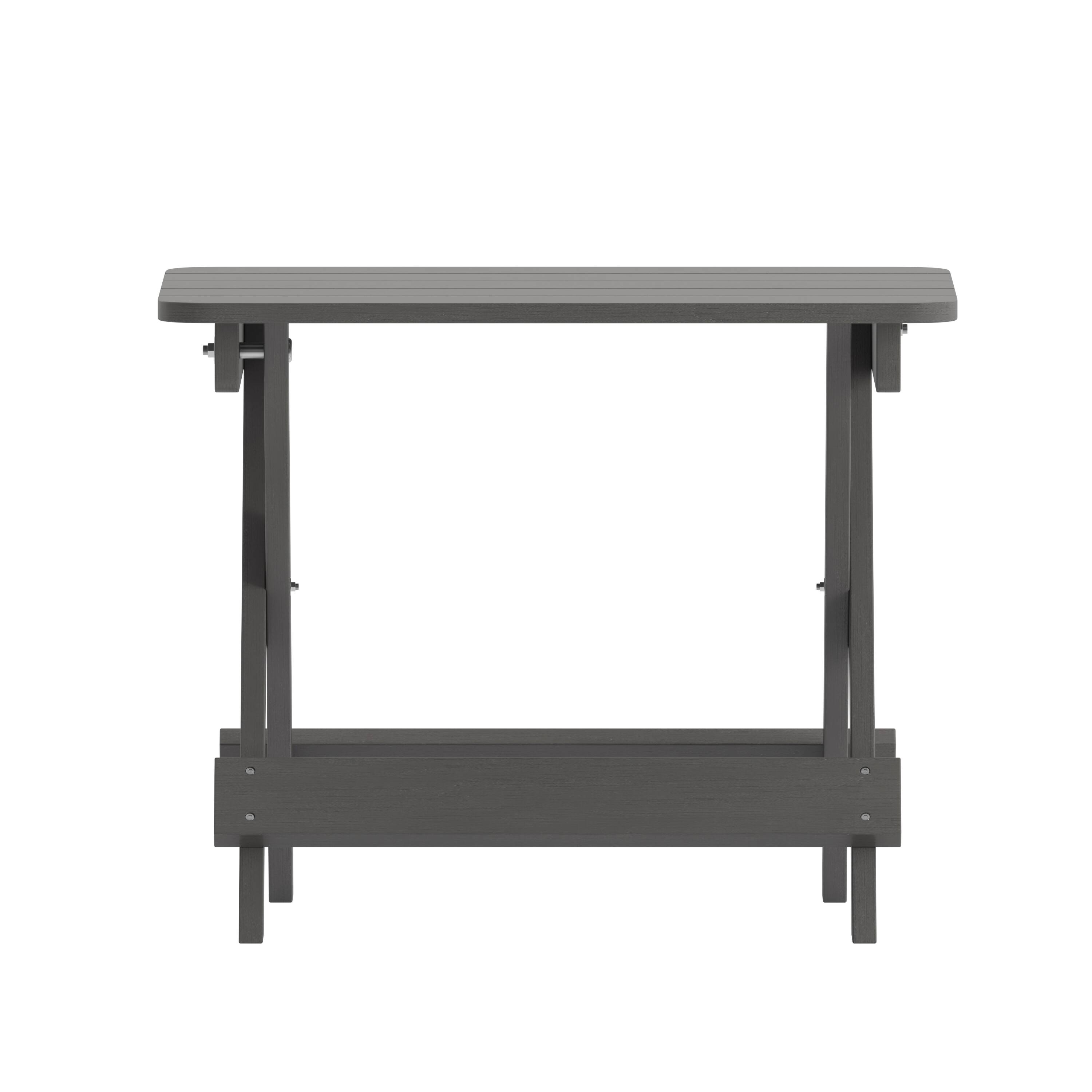 Alt View 7. Emma + Oliver - Haley Portable Folding HDPE Adirondack Side Table for Indoor/Outdoor Use - Gray.