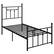 Front. Costway - Twin Size Metal Bed Frame with Headboard Under-bed Storage Mattress Foundation - Black.