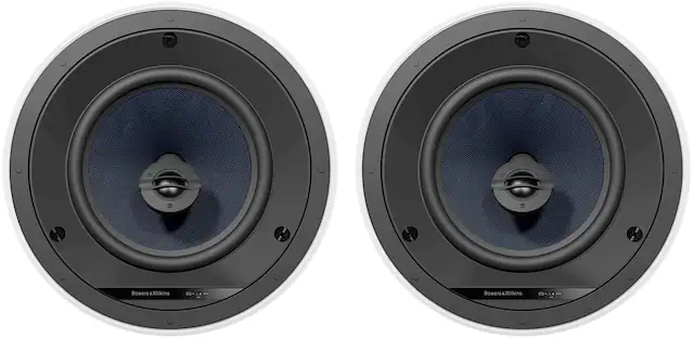 Front. Bowers & Wilkins - CCM 683 8" 2-Way In-Ceiling Speakers (Pair) - Black.