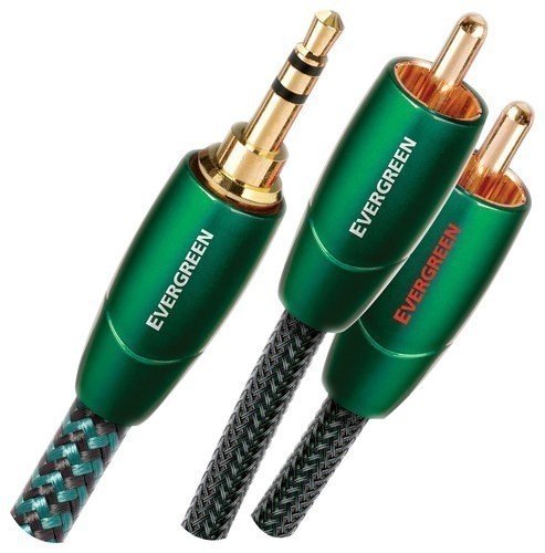 Angle View: AudioQuest - Evergreen 2' 3.5mm-to-RCA Interconnect Cable - Green