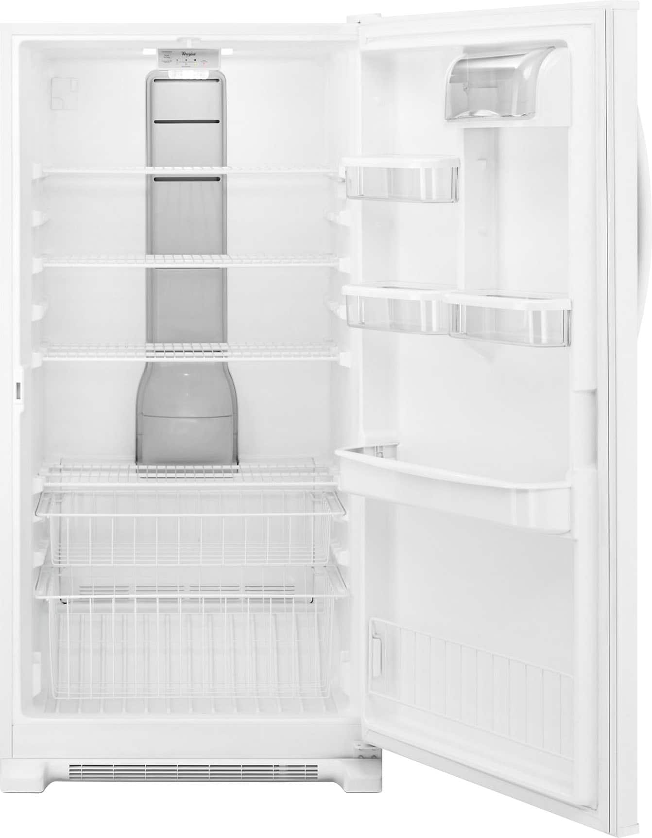 Angle. Whirlpool - 19.6 Cu. Ft. Frost-Free Upright Freezer with Temperature Alarm - White.