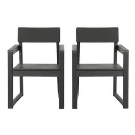 WestinTrends - Paloma Modern HDPE Outdoor Patio Dining Arm Chairs (Set of 2) - Gray