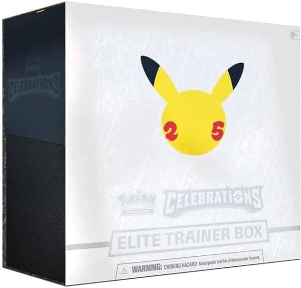 CELEBRATIONS 25  
POKÉMON CELEBRATIONS  
ELITE TRAINER BOX  

WARNING: CHOKING HAZARD - Small parts. Not for children under 3 years.