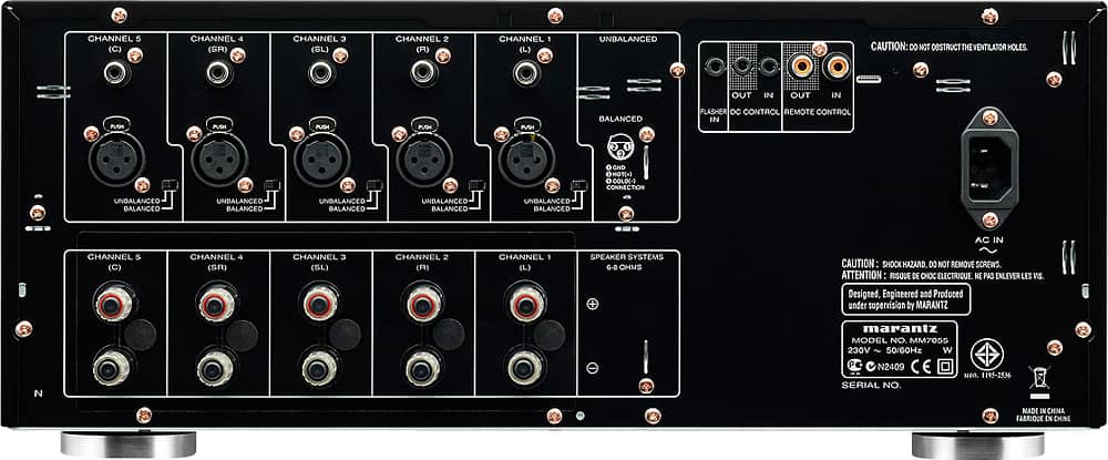 Back. Marantz - 700W 5.0-Ch. Power Amplifier - Black.