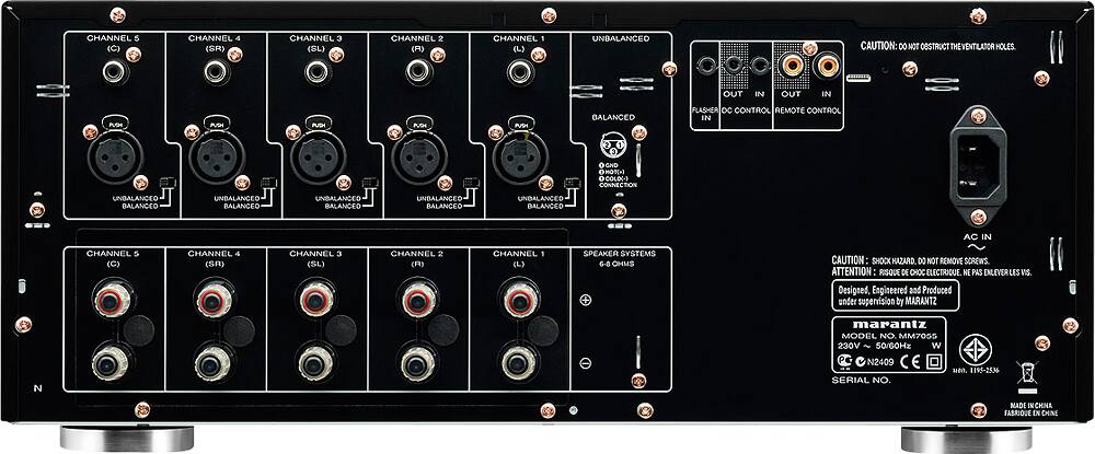 Back. Marantz - 700W 5.0-Ch. Power Amplifier - Black.