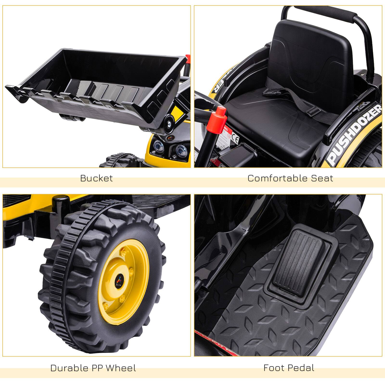 Bucket  
Comfortable Seat  
Durable PP Wheel  
Foot Pedal