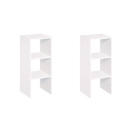 ClosetMaid - Decorative Home Stacking 31" 2-Cube Organizer Storage, White (2 Pack)