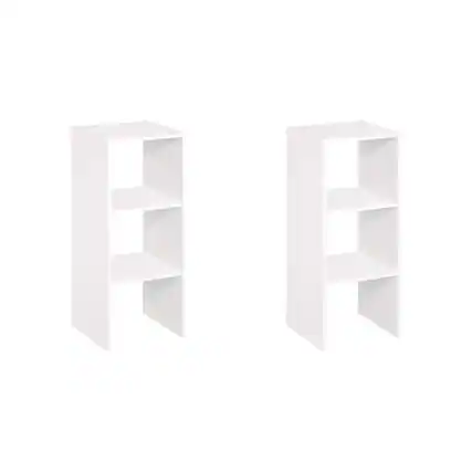 Front. ClosetMaid - ClosetMaid Decorative Home Stacking 31" 2-Cube Organizer Storage, White (2 Pack).