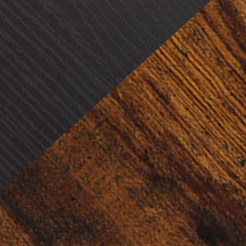 Front. Hirose Alice - 42 Inch Large [dual] [monitor] [riser] Rustic Brown Extra Long Tv [stand Wood & Steel Desktop With Storage For... - Brown+black-42 inch.