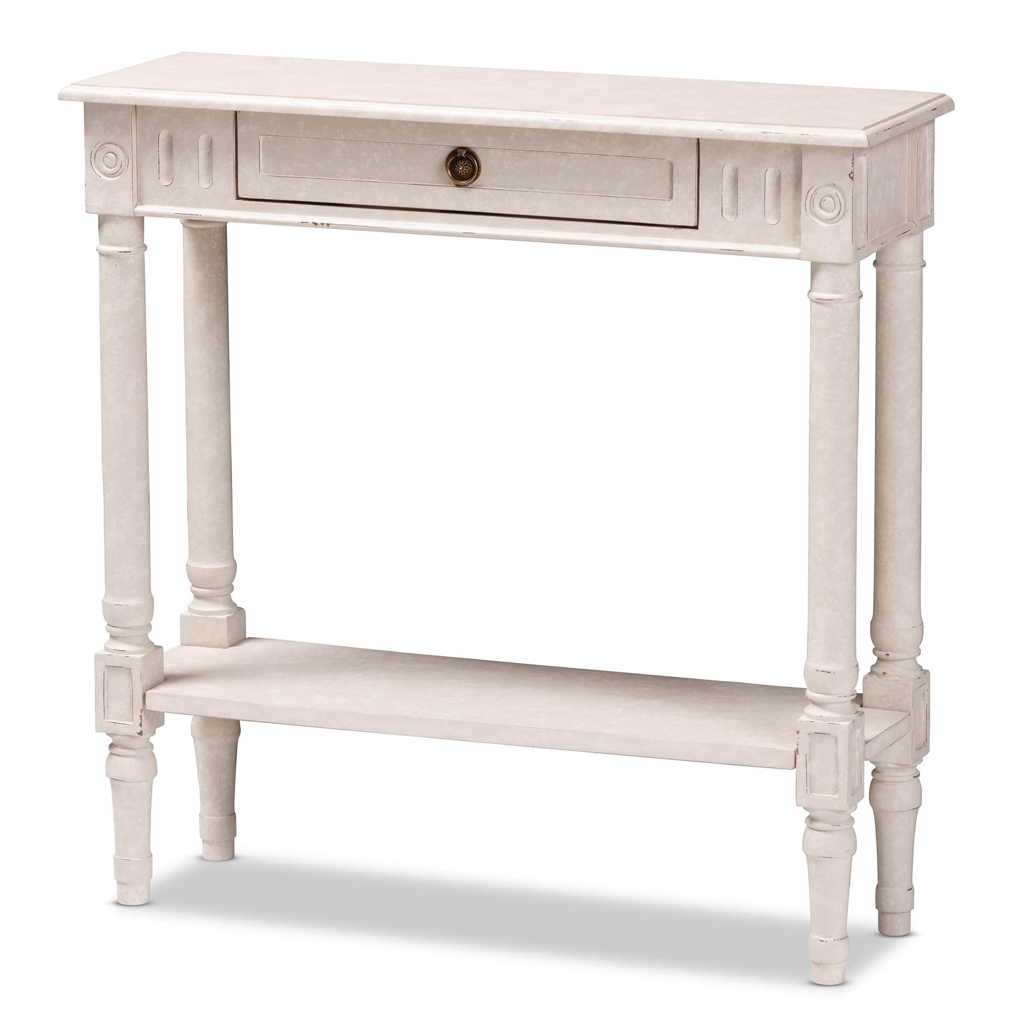 Baxton Studio - Ariella Country Cottage Farmhouse 1-Drawer Console Table - Whitewashed price history on PriceWatchPro