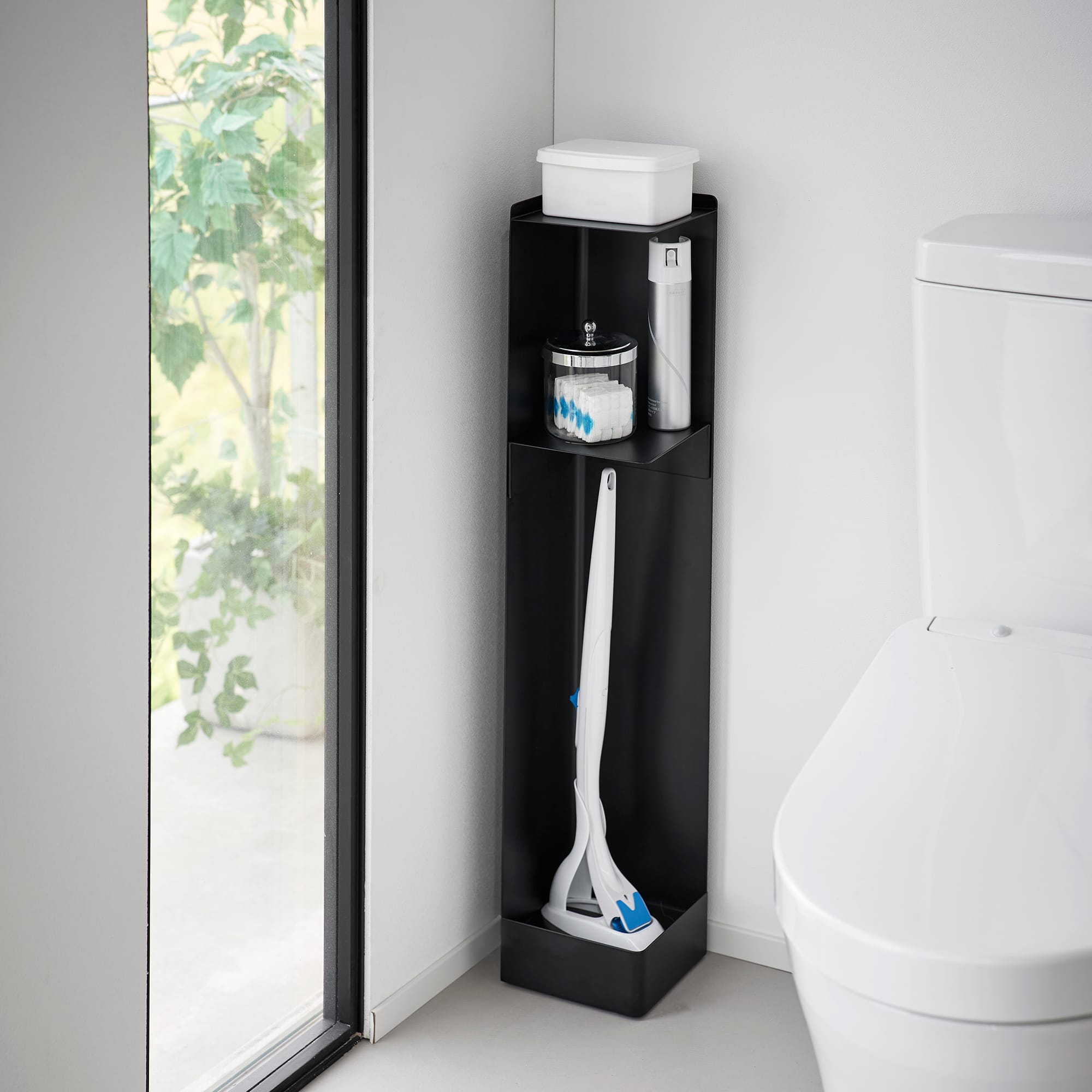 Yamazaki Home - Rolling Bathroom Organizer - Steel - Black