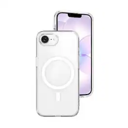 Qixxronics - Magnetic Phone Cover for iPhone 17e, Shockproof Magnetic Case Compatible with iPhone 17e - Clear