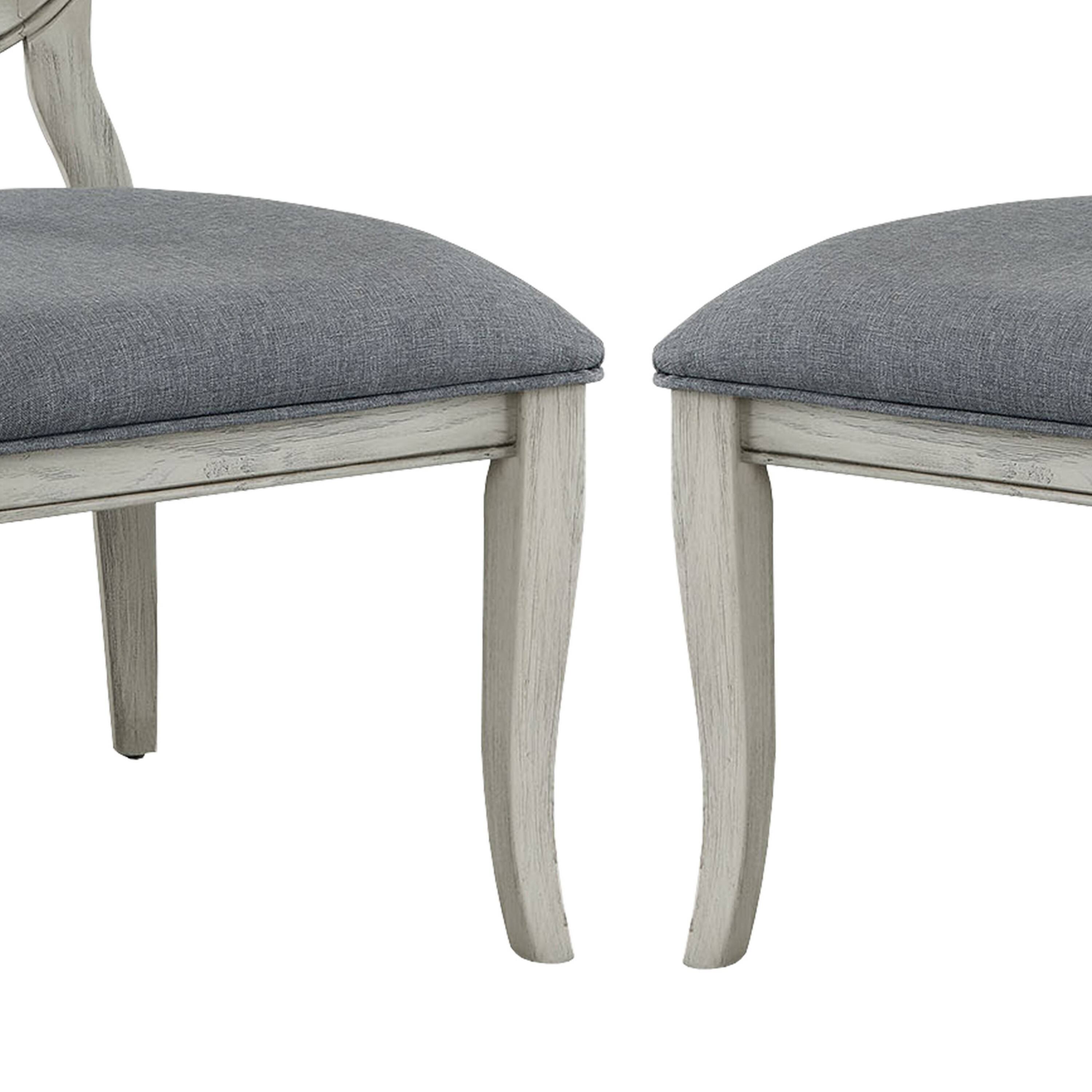 Alt View 1. Manhattan Lane - Fabric Upholstery Side Chair, White And Gray, Pack Of Two - White And Gray.