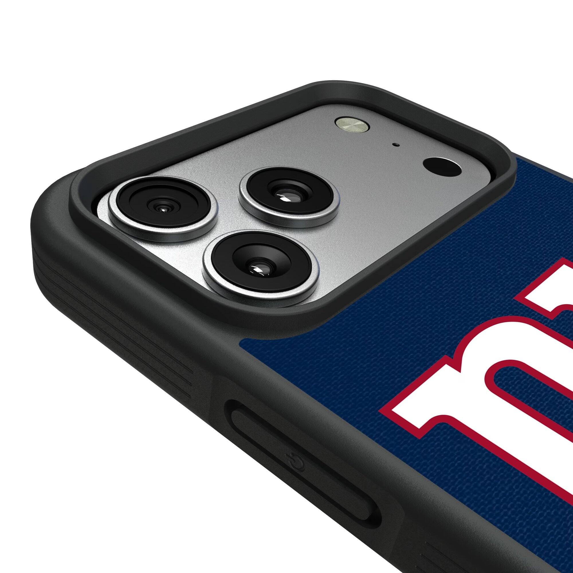 Alt View 2. Keyscaper - New York Giants iPhone Stripe Design Bump Case - 14 Pro Max - Multicolor.