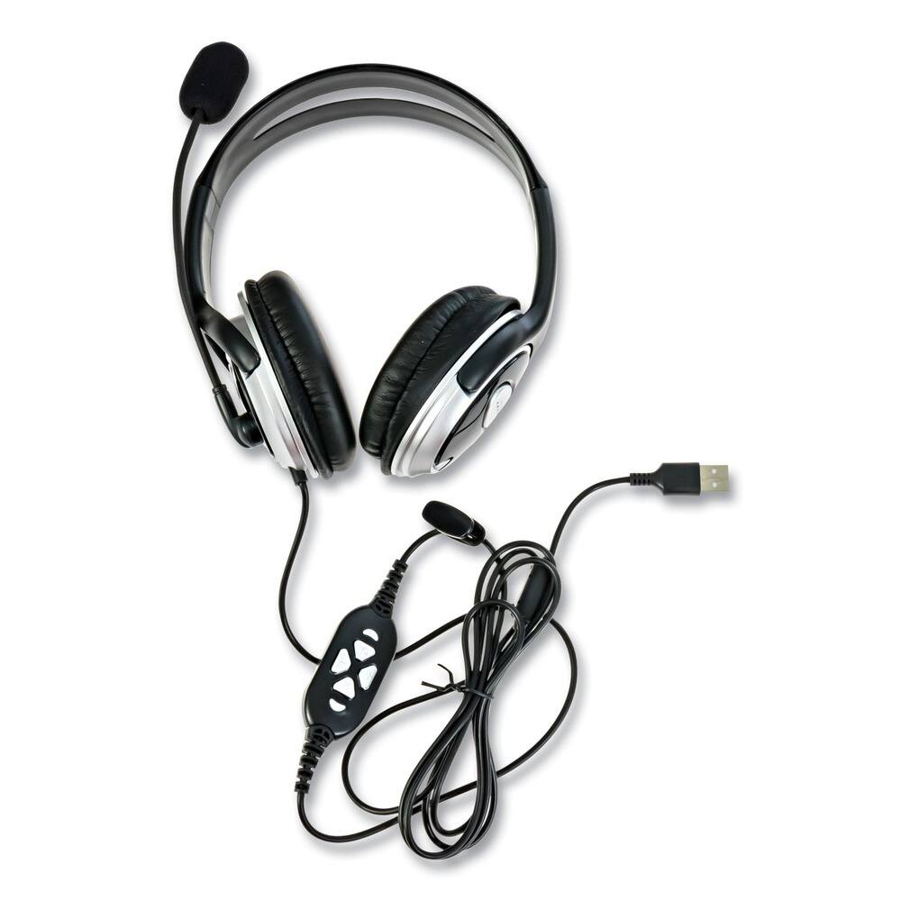 Spracht - ZUMWDUSB2 ZuM Binaural Over The Head Headset - Black/Silver