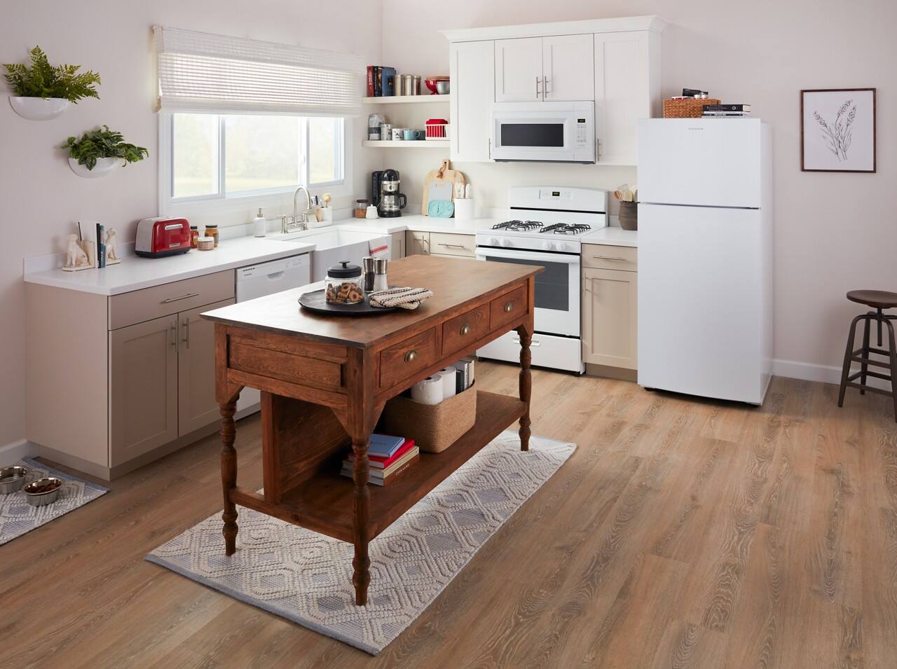 Alt View 4. Amana - 19 Cu. Ft.Garage Ready Top-Freezer Refrigerator and - White.