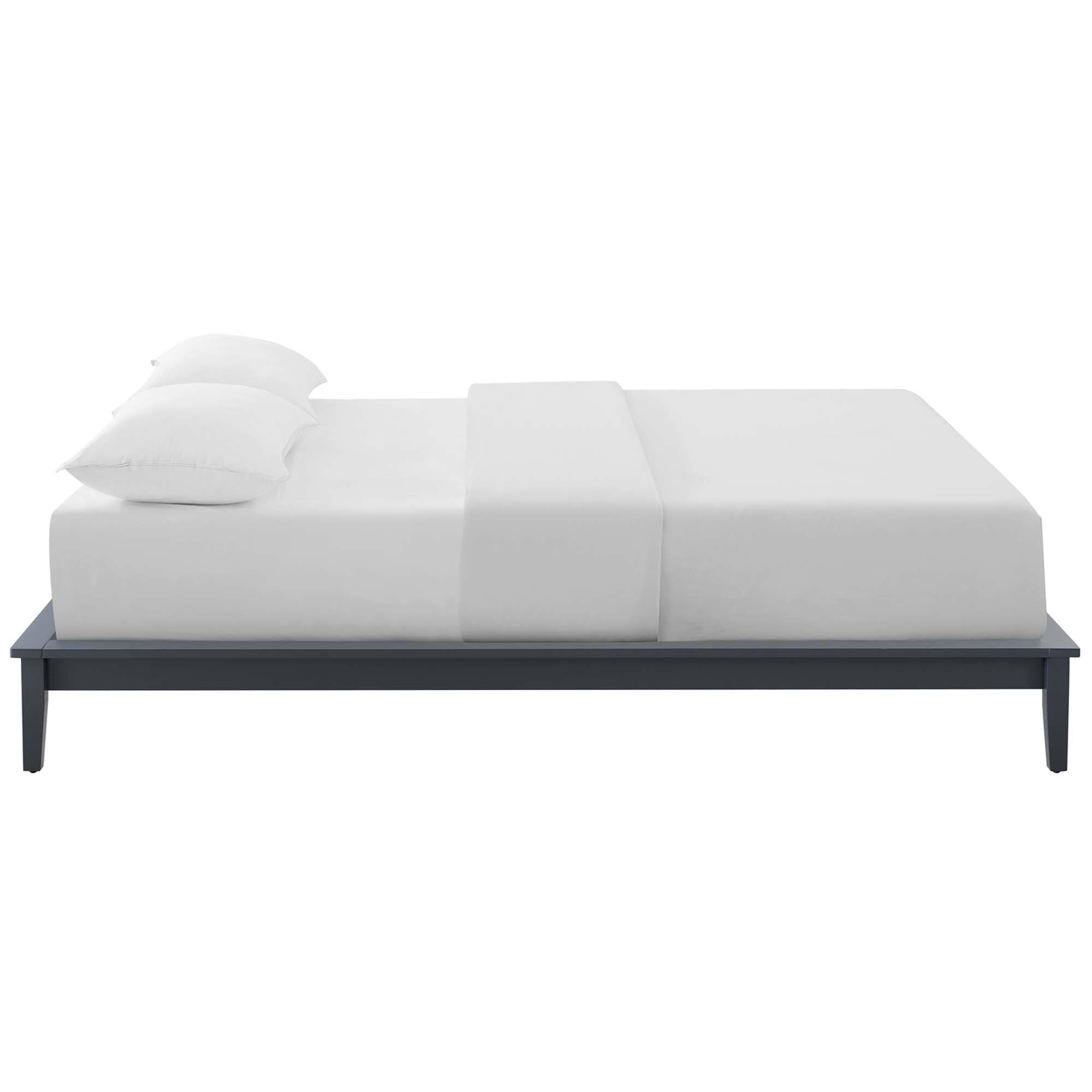 Back. Modway - Juniper Channel Tufted Performance Velvet Twin Platform Bed - Blue.