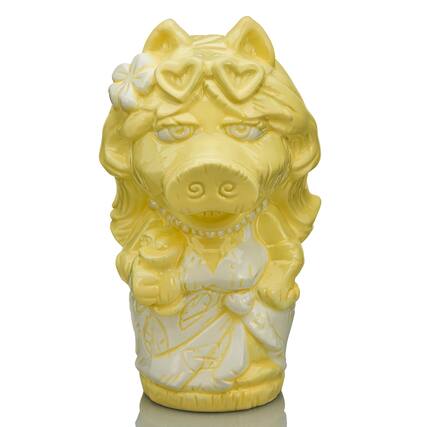Front. ThinkGeek - Geeki Tikis The Muppets Miss Piggy Ceramic Mug | Holds 16 Ounces - Yellow.