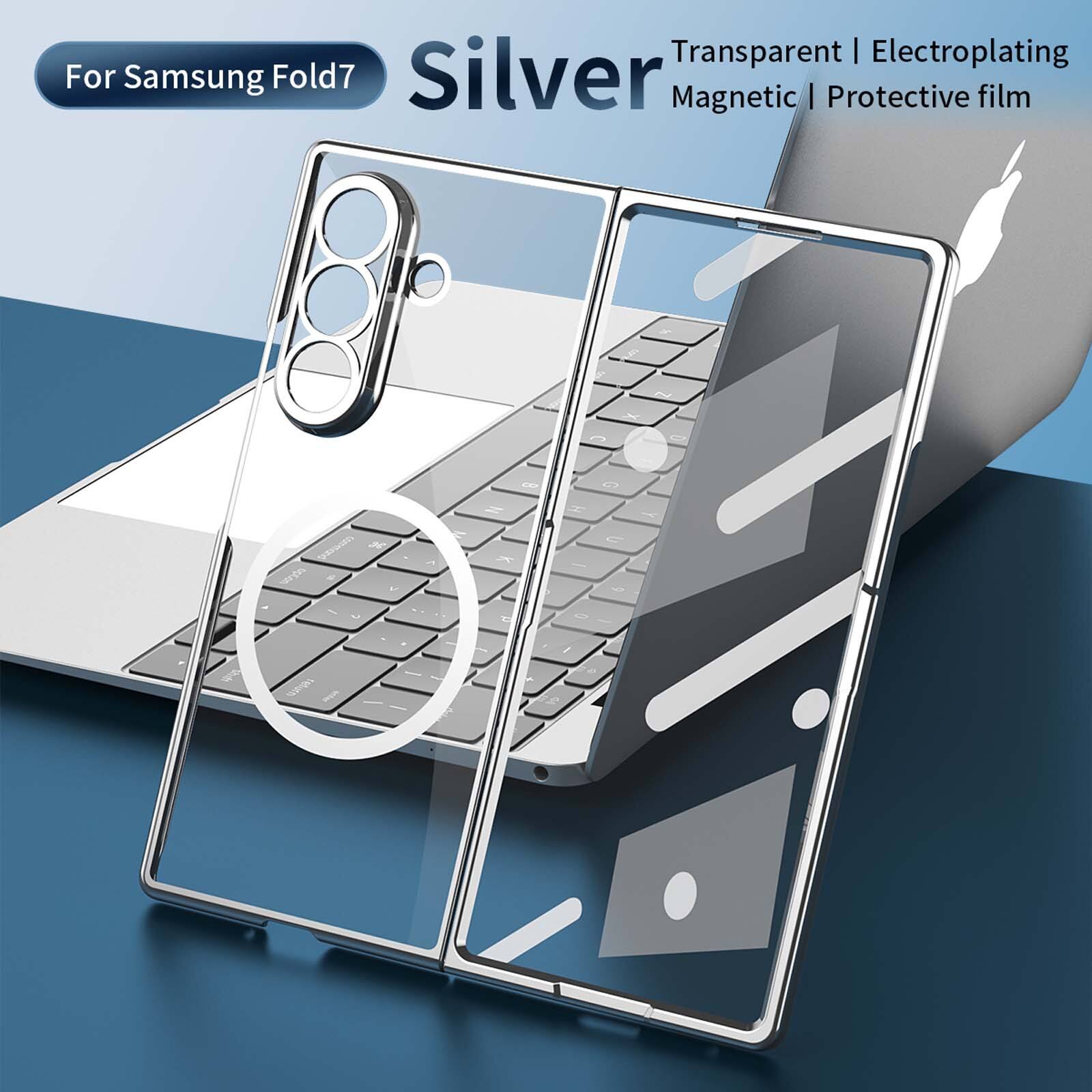 Transparent | Electroplating For Samsung Fold7 Silver Magnetic Protective film