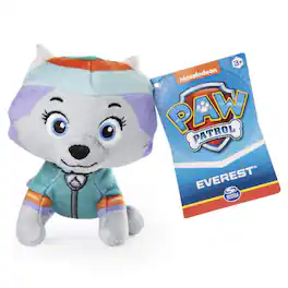 Paw Patrol - Everest 5-Inch Mini Plush Stuffed Pup with Hat & Badge, Soft Toy for Kids Ages 3+ - Multicolour