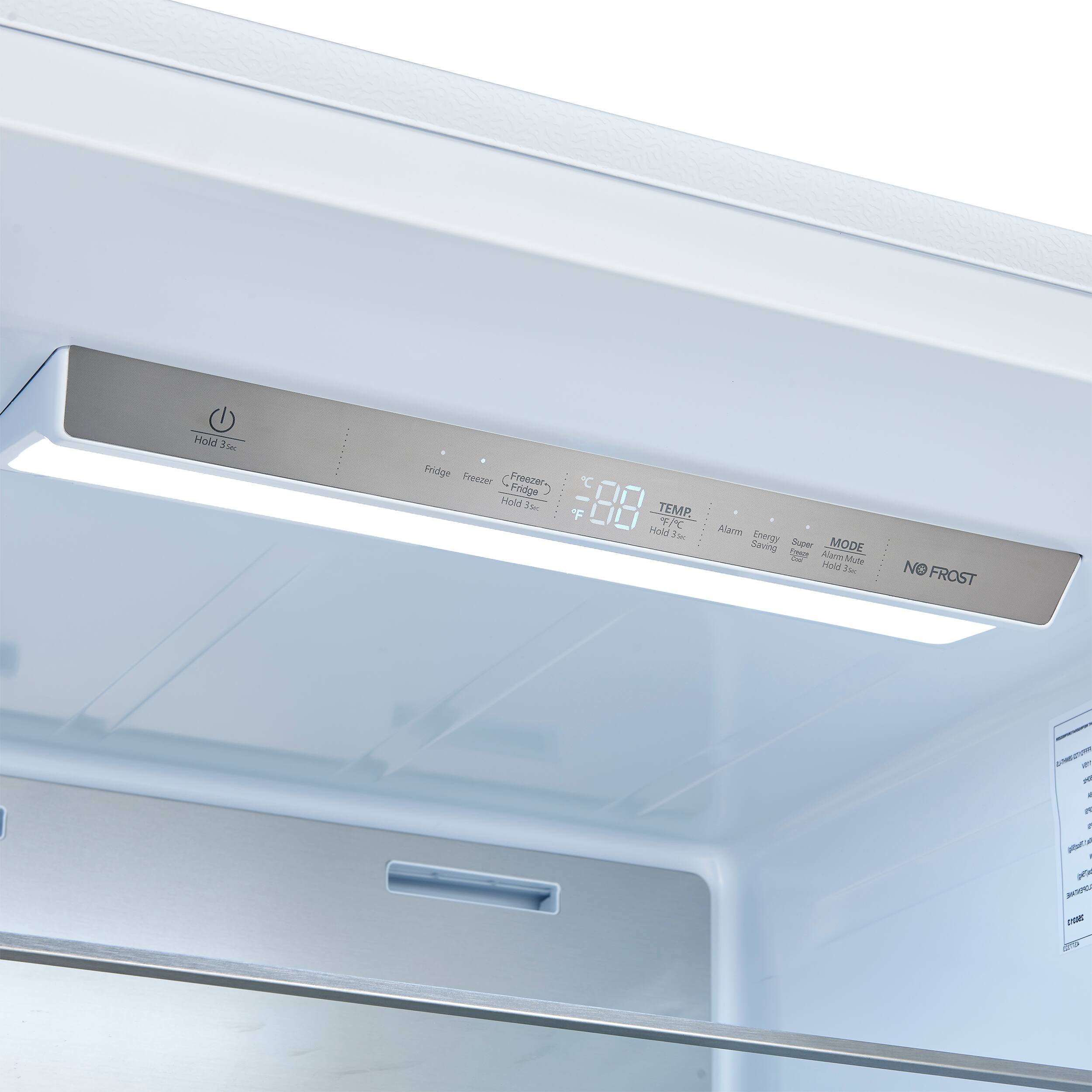 Hold 3 sec

Fridge Freezer
Hold 3 sec

TEMP
°F/°C
Hold 3 sec

Alarm
Energy
Super
MODE
Mute

NO FROST