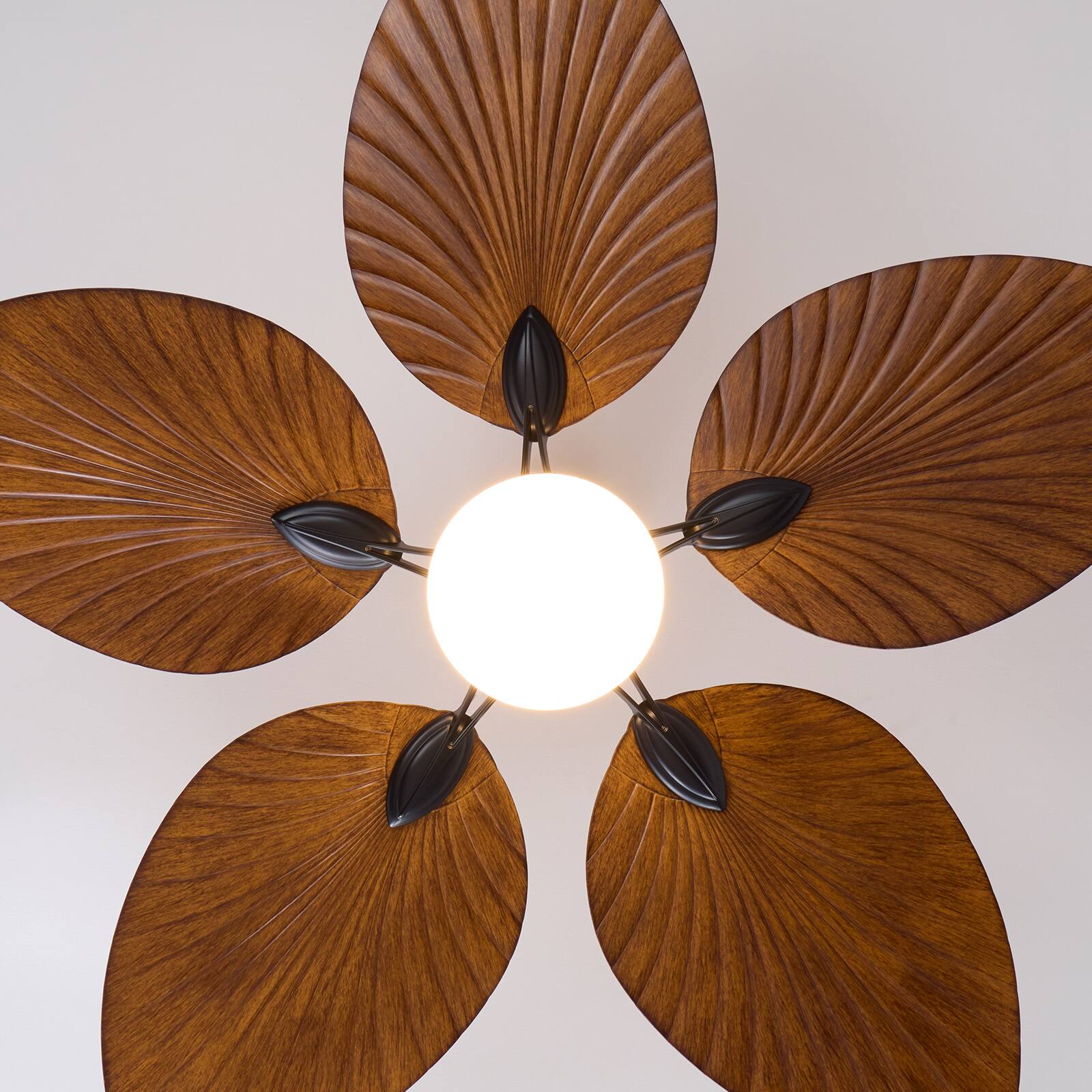 Alt View 8. Siljoy - 52 Inch Palm Leaf Ceiling Fan with Light, Leaf-Shaped Blades, Dimmable LED & Remote Control for Tropical Home Decor - Brown.