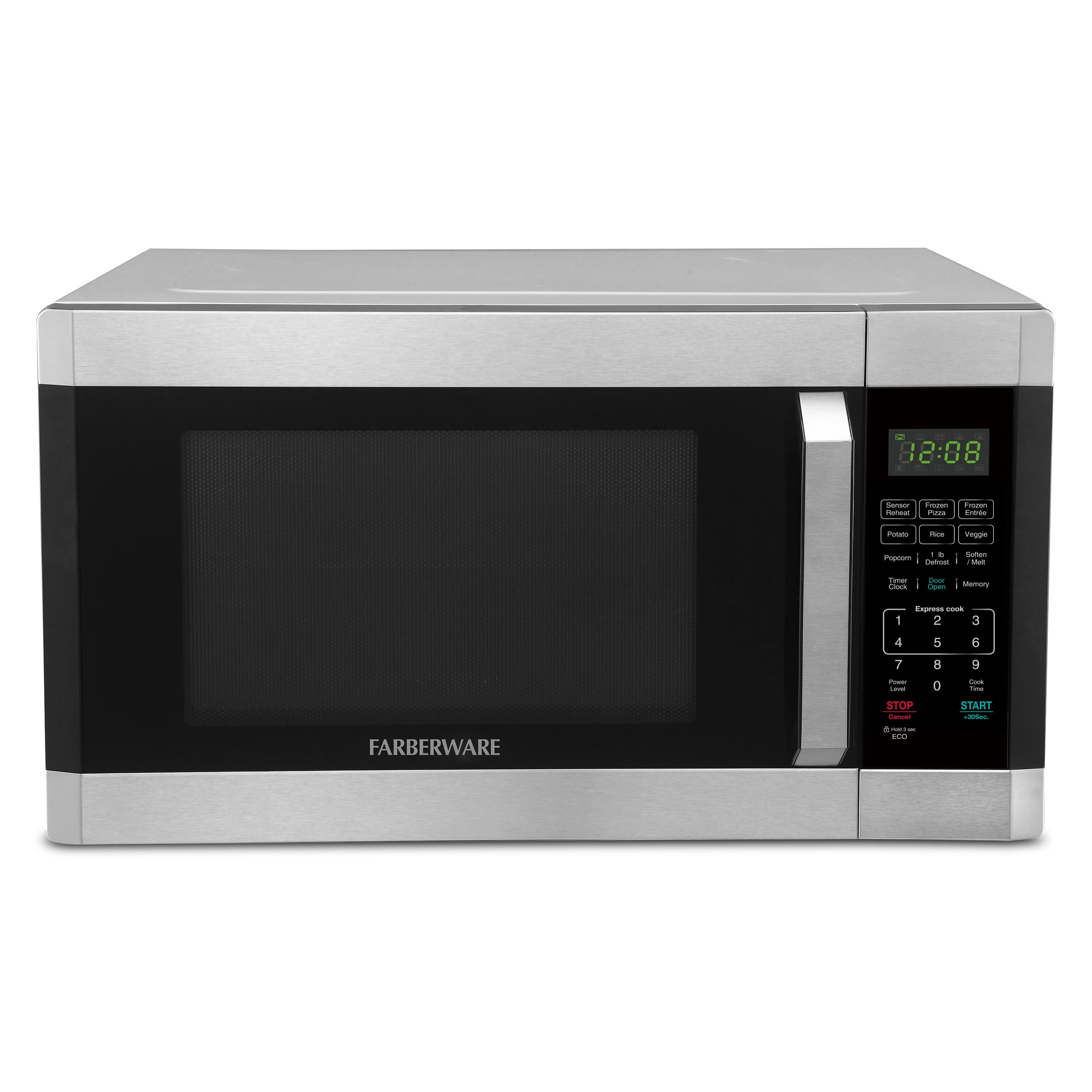 Farberware - Professional 1.6 cu. ft. 1100-Watt Microwave Oven with Smart Sensor, with Platinum - Stainless Steel