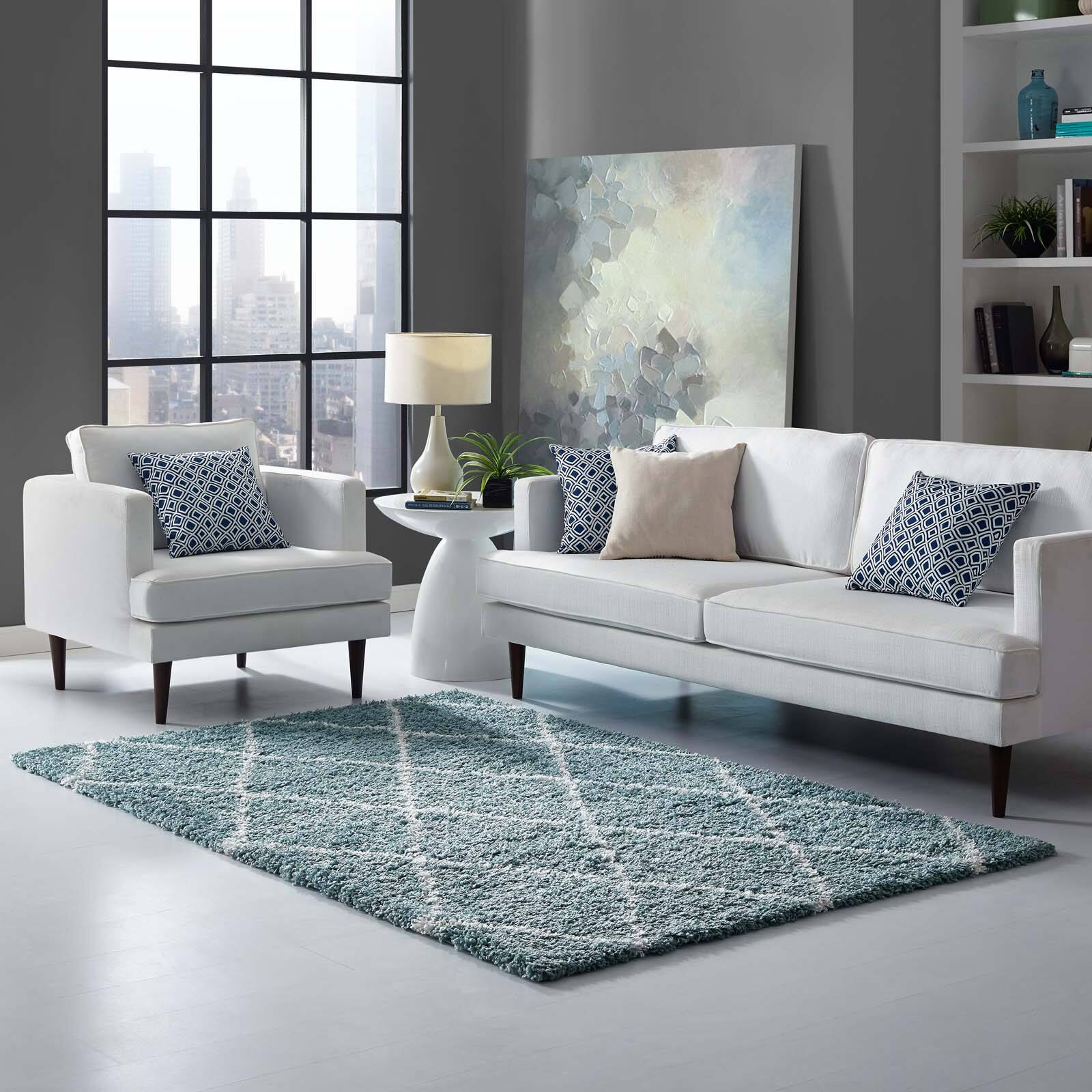 Aqua Blue and Ivory