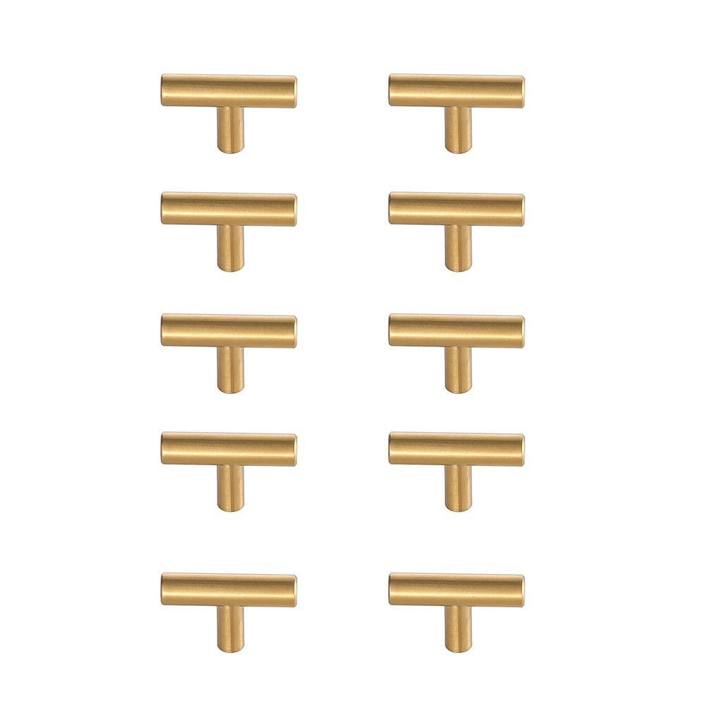 Alt View 2. Elegant Decor - Quinn Brass T Bar Pull Multipack (set of 10) - Brass.