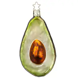 Inge Glas - Avocado German Glass Christmas Tree Ornament FREE BOX - Green