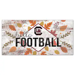 Fan Creations - South Carolina Gamecocks 6'' x 12'' Hello Football Wall Art - White