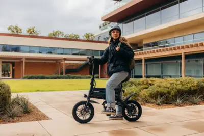 GoTrax - Z4 SWIFT Foldable eBike w/ 25mi Max Operating Range and 15.5mph Max Speed - Black